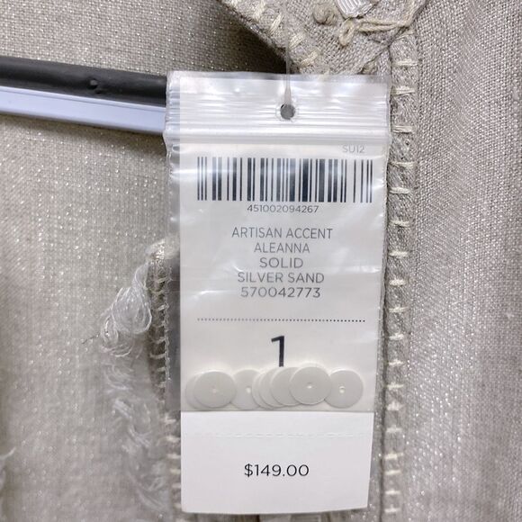 Chico’s Artisan Accent Aleanna Open Front Jacket Silver Sand Size 1 & Medium - Picture 10 of 13